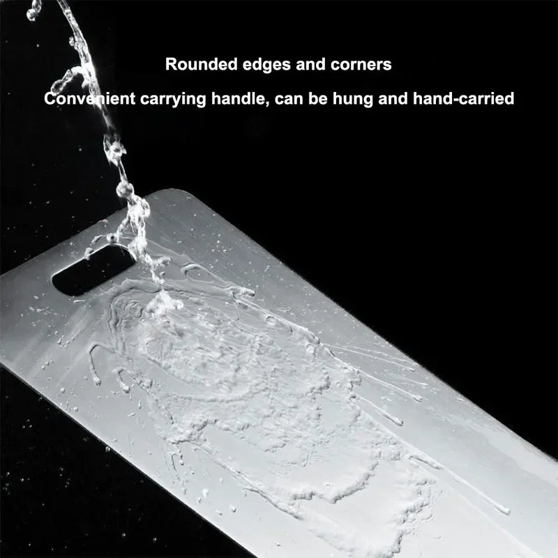 Easy-to-clean stainless steel food prep board ideal for busy kitchens