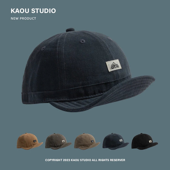 Niche Short Brim Japanese Retro Duck Bill Hats for Men and Women Spring and Summer Casual Versatile Soft Top Baseball Cap