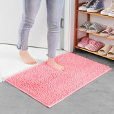 Memory carpet mat for door, toilet, and tub areas