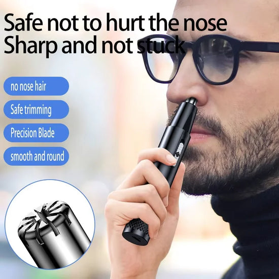 USB rechargeable nose hair trimmer with ergonomic design for comfortable use