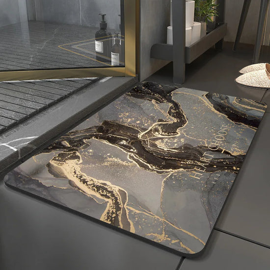 Absorbent diatomite bath mat for kitchen and bathroom
