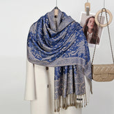 Stylish paisley embroidered head wrap in breathable cotton-viscose blend for women